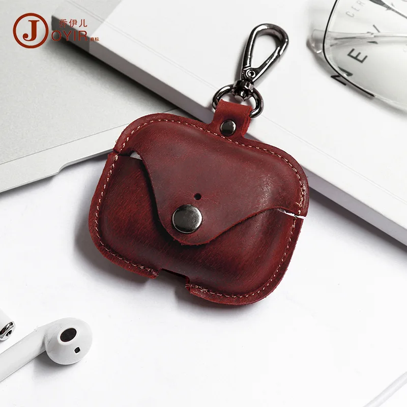 

Applicable to AirPods Pro Apple Wireless Earphone Case Crazy Horse Leather Bluetooth Headset Protective Cover Cross-Border