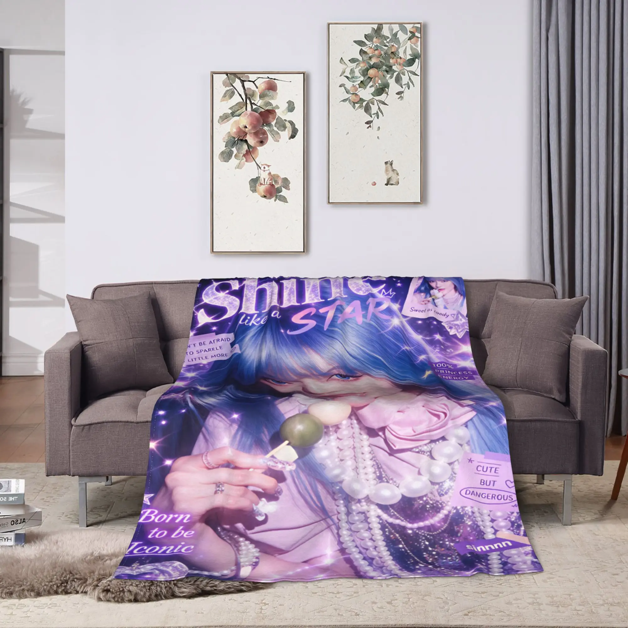 A-Aespas Blanket Quality Warm  Throw Blanket Winter Decorative Outdoor Fashion Bedspread