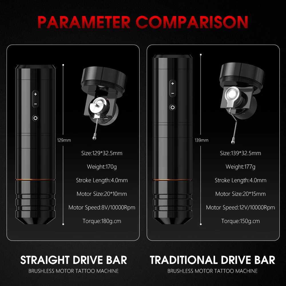Ambition Ninja Nova 2024/2025 Wireless Tattoo Pen Machine Brushless Motor 4.0/3.5mm Stroke Length Latest Unlimited Direct Drive