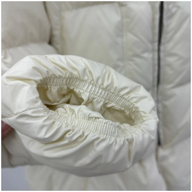 Schinteon feminino 100% gola de pele de raposa real pato branco para baixo jaqueta com capuz outono inverno quente casual a-forrado quente outwear capa