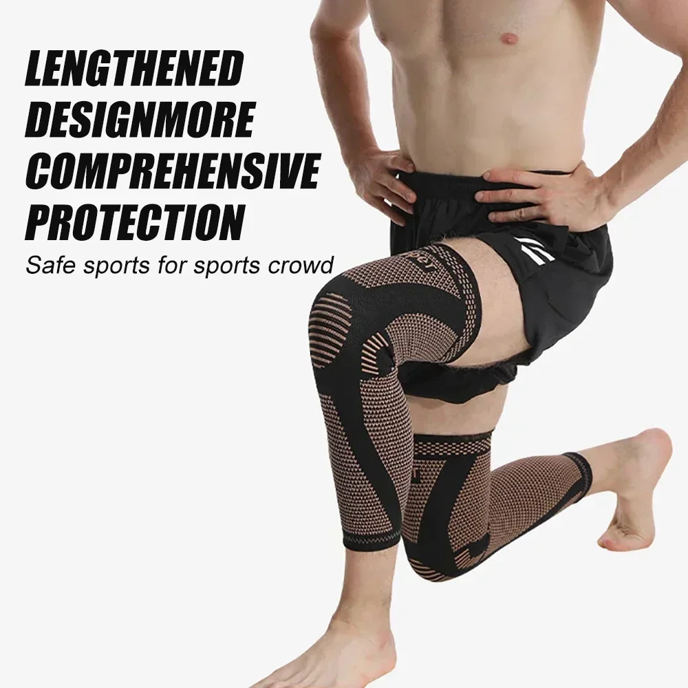 Full Leg Compression Sleeve,Copper Knee Sleeves,Support for Thigh Knee Calf, Arthritis, 20-30mmHg Reduce Varicose Veins Swelling