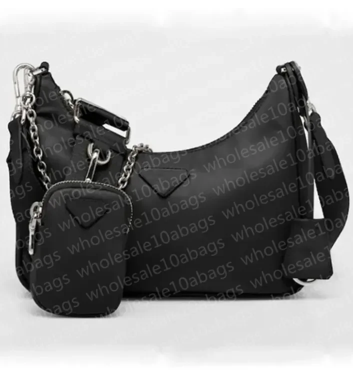 

Designer Bag Shoulder Bags Hobo Nylon 3 Pieces Bags Crossbody Purses Sale Luxuryag Women's Lady Top Quality Chain Canvas Fashion