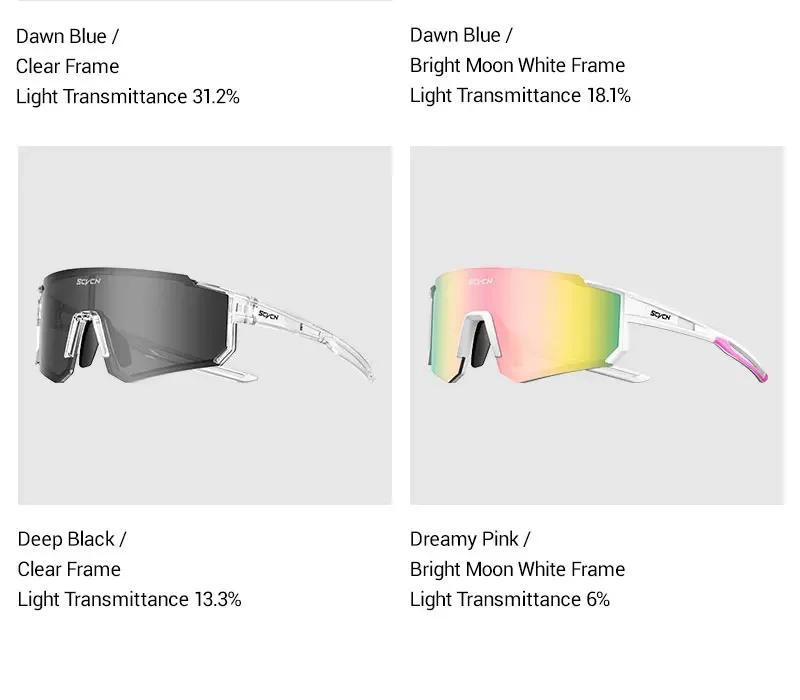 SCVCN Damen Radsport-Sonnenbrille Herren Fahrrad-Motorrad-Brille Outdoor-Sport Angeln Klettern Eyewear UV400 Laufbrille – Detail 16