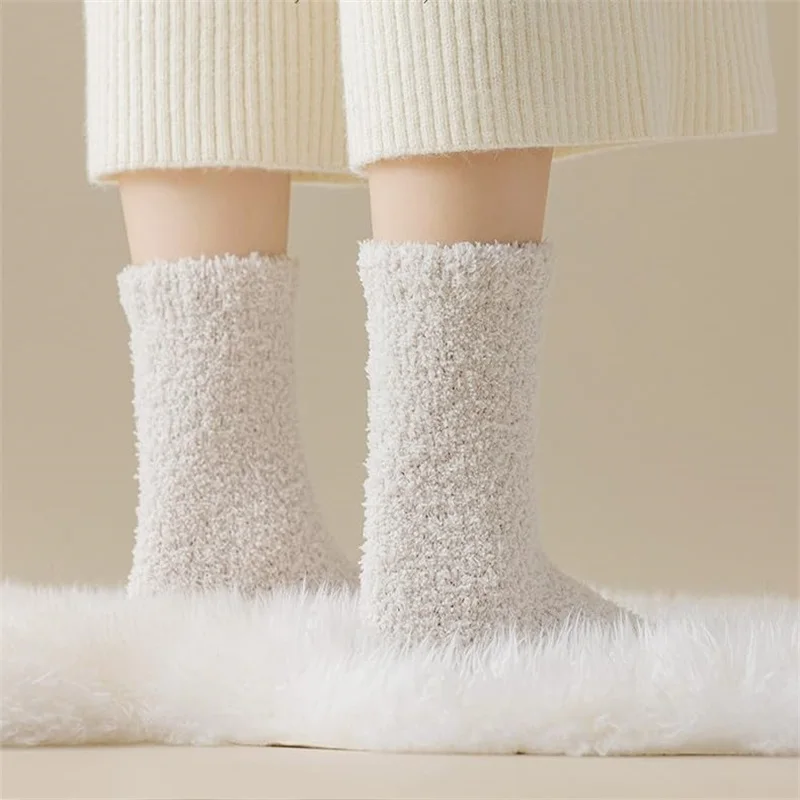 Women Fuzzy Slipper Socks Winter Microfiber Soft Cozy Plush Fluffy Socks Warm Comfy Thermal Home Sleeping Socks