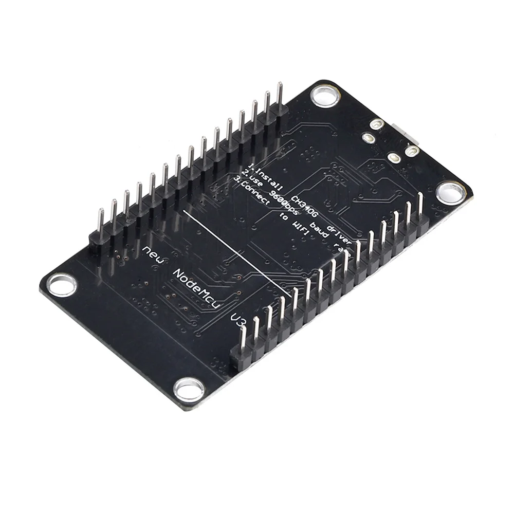 NodeMCU V3 ESP8266 ESP-12E WIFI Development Board CH340G Square Blackboard Soldering Pin Micro USB Interface