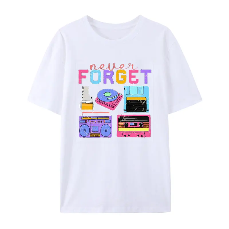 Funny Never Forget 90s 90s Never Forget Gift Cotton T-shirt Humor Style Nick Young Girls Aesthetic Tops Harajuku Casual Shirt