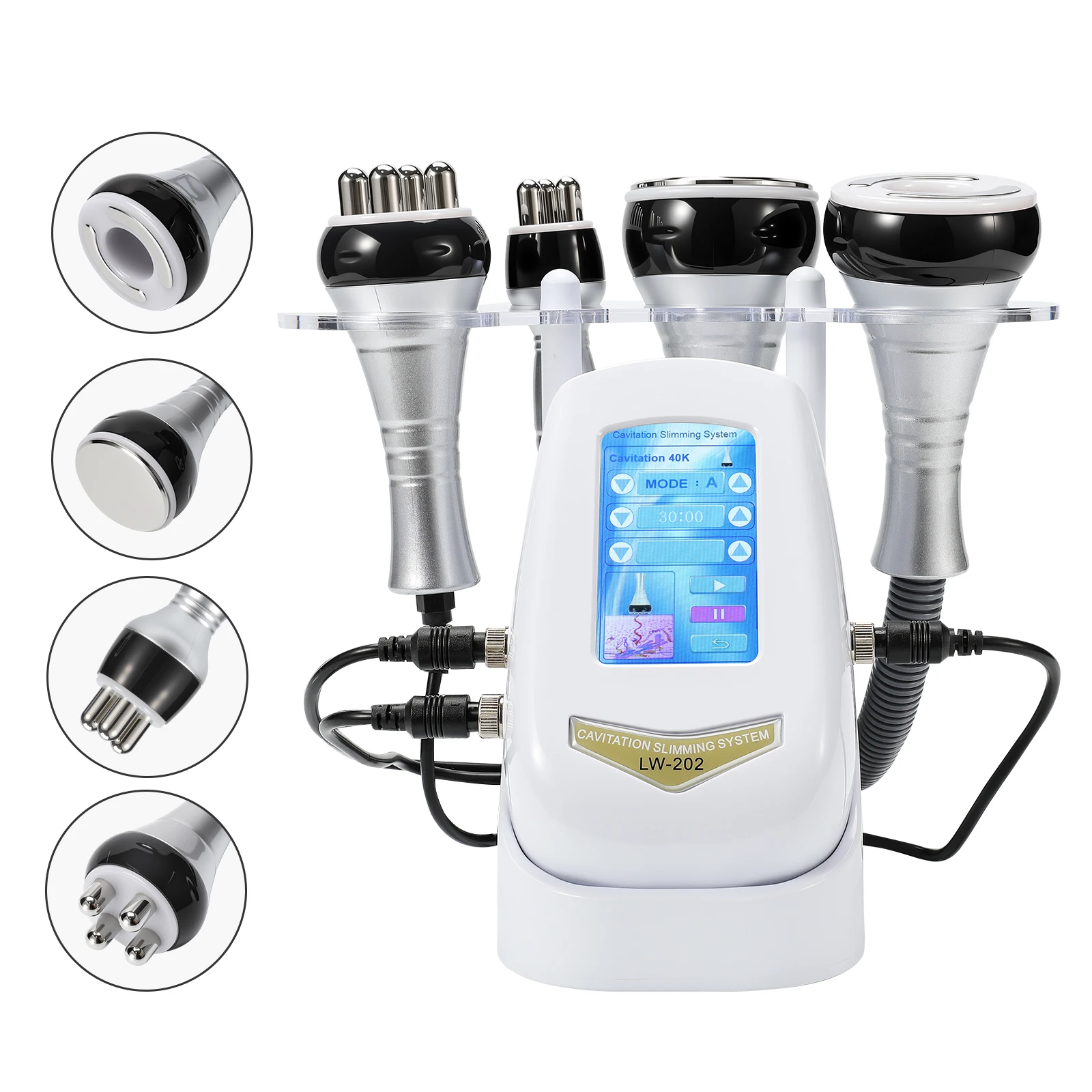 Dispositivo de Belleza Profesional 4 en 1 con Ultrasonido RF Multimodo EMS para Lifting Facial, Eliminación de Arrugas y Adelgazamiento Corporal