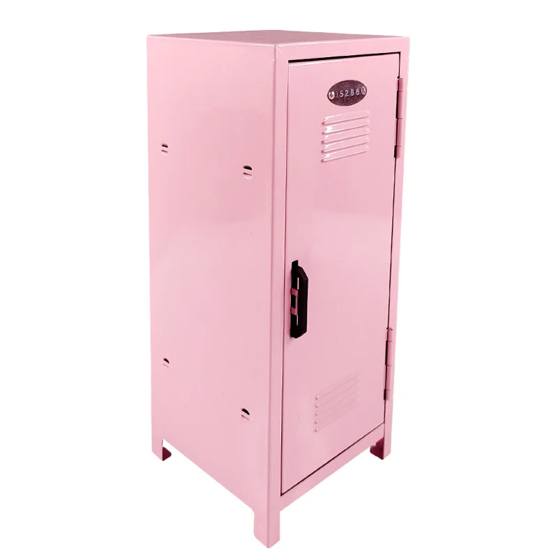 2-layer INS Wind Pink Desktop Storage Cabinet Home Bedroom Desktop Storage Iron Box Cosmetics Jewelry Storage Organization Rack