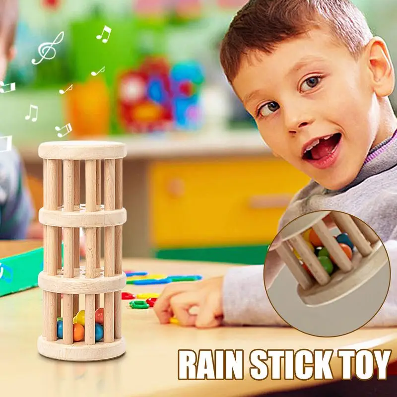 Rain Shaker Toy Rainstick Instrument Sound Enlightenment Wooden Sound Tubes For Kids Early Education Children's Kids Rattle Toy