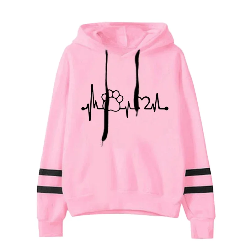 Modne bluzy damskie, uniwersalne, popularne, codzienne, z kapturem, w paski, odzież damska, do biegania, na co dzień, z nadrukiem, w stylu sportowym.