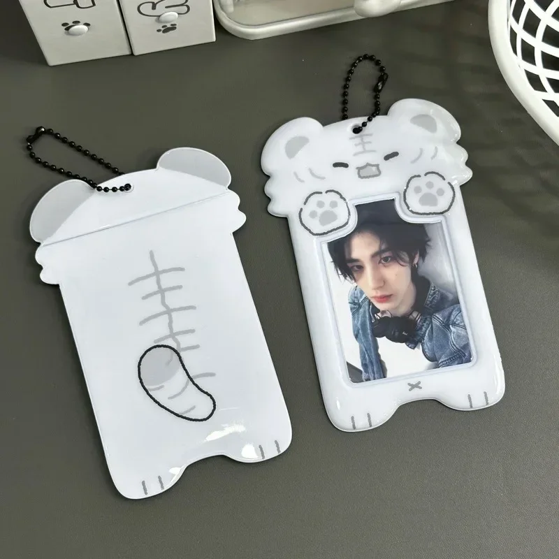 

1Pc Cute Cartoon Animal PVC Card Holder Korean Kpop 3-Inch Photocard Display Protective Case ID Card Protector Bag Key Pendant