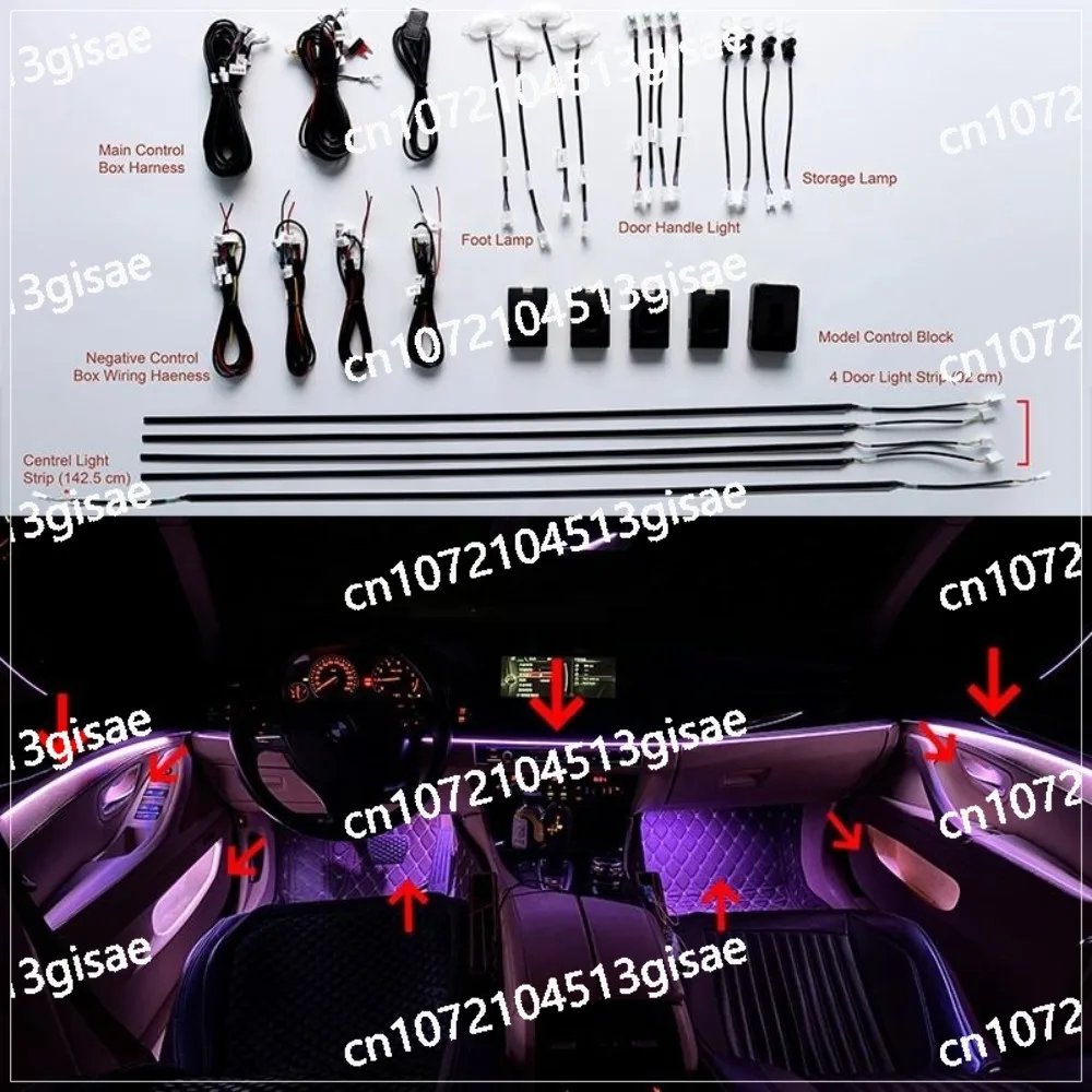 RGB General Atmospheric Decorative Lighting 64 Color Car Interior Light Emitting Diode Ambient Light Automotive Interior