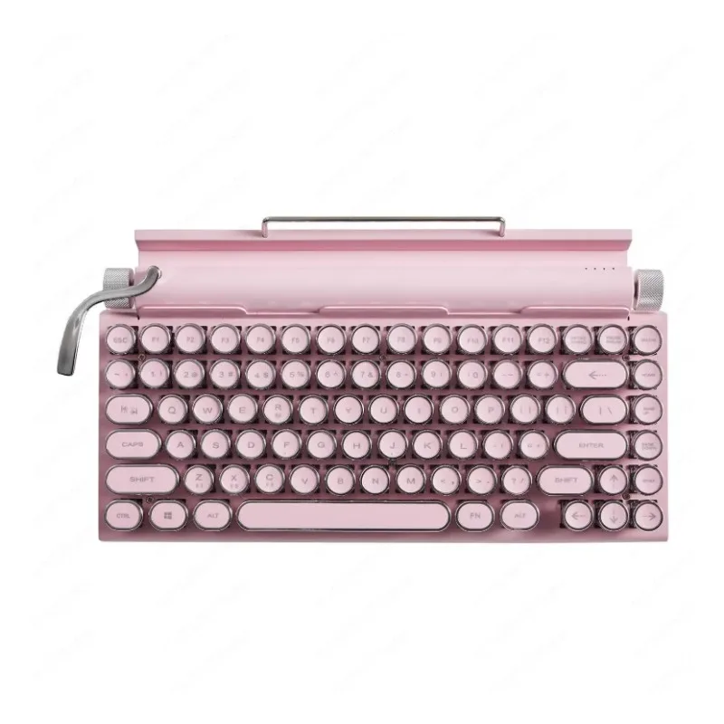 New Typewriter Steampunk Wireless Bluetooth Dual Mode Mechanical Keyboard Computer Tablet IPad Mobile Phone Green Axis