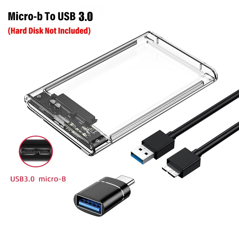 Obudowa dysku twardego USB 3.0 2,5-calowa obudowa dysku twardego SATA SSD z prędkością transferu 5 Gb/s Mobilna obudowa zewnętrzna Kabel dysku twardego