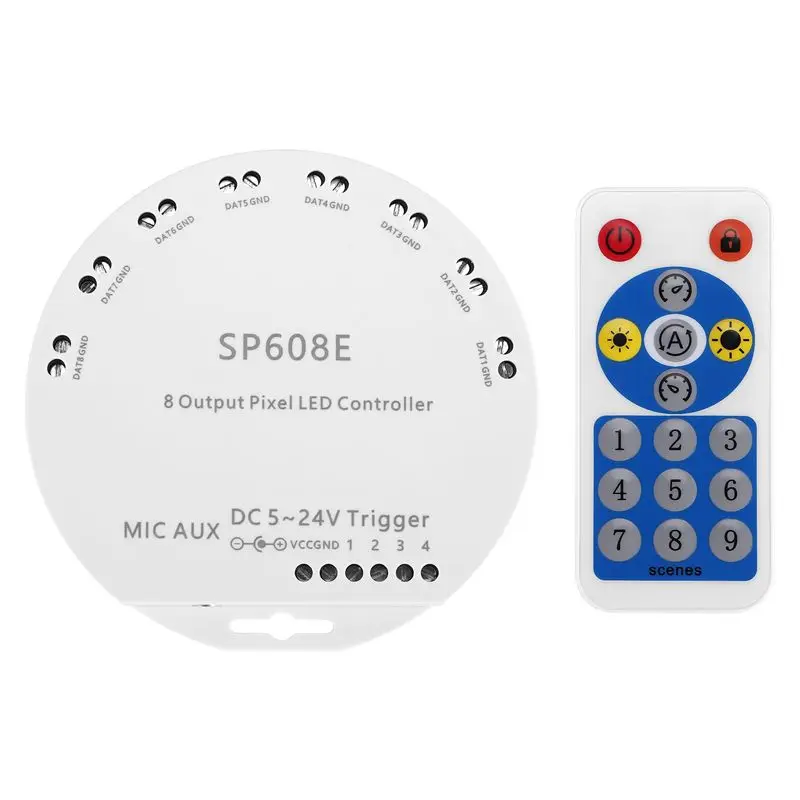 aee8-sp608e-dc5v-24v-ws2812b-controller-musicale-bluetooth-con-telecomando-8-ch-sp602e-4-ch-ws2811-ws2815-per-strisce-led