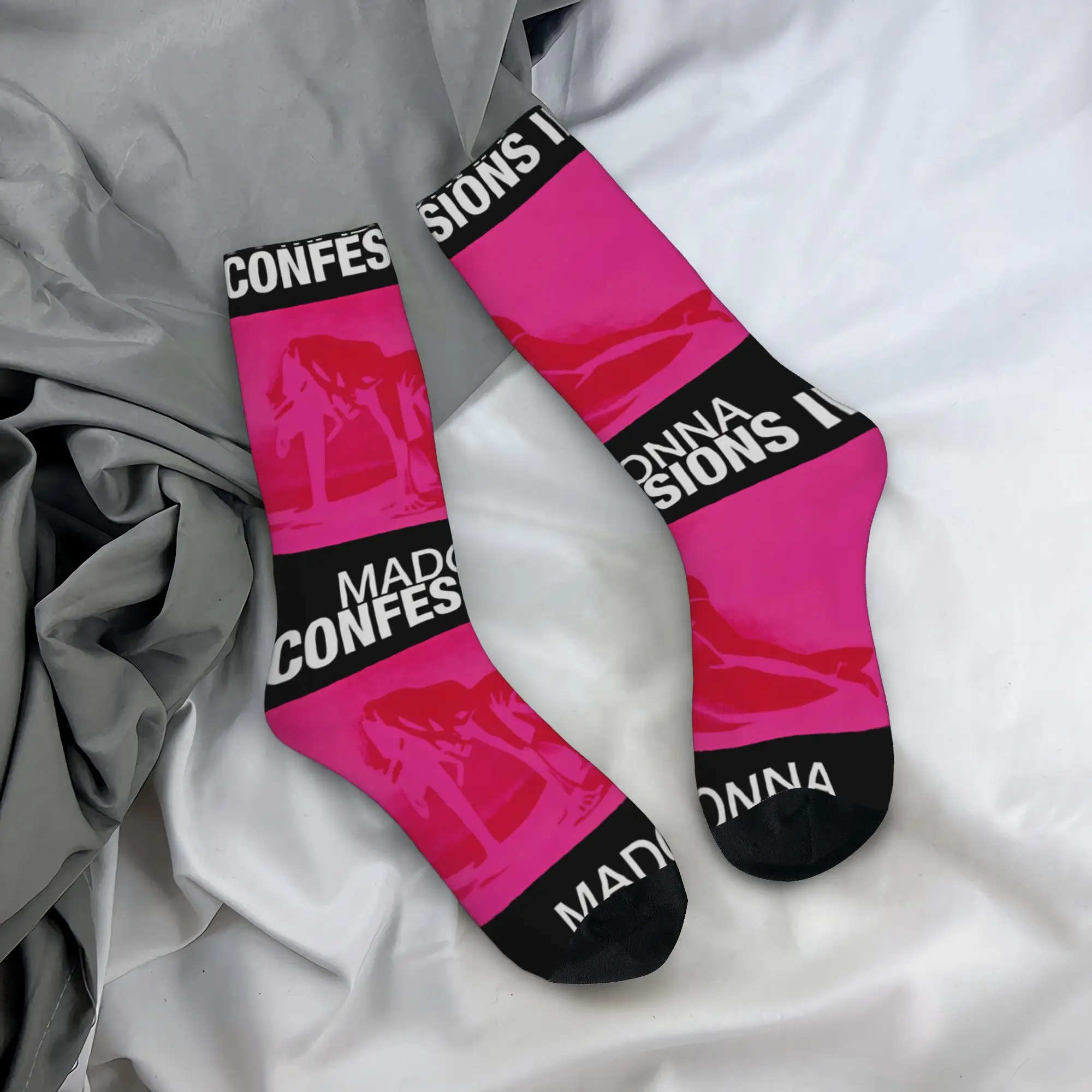 Fashion M-Madonna Confessions II Album Basketball Socks  Polyester Middle Tube Socks for Women Men Sweat Absorbing