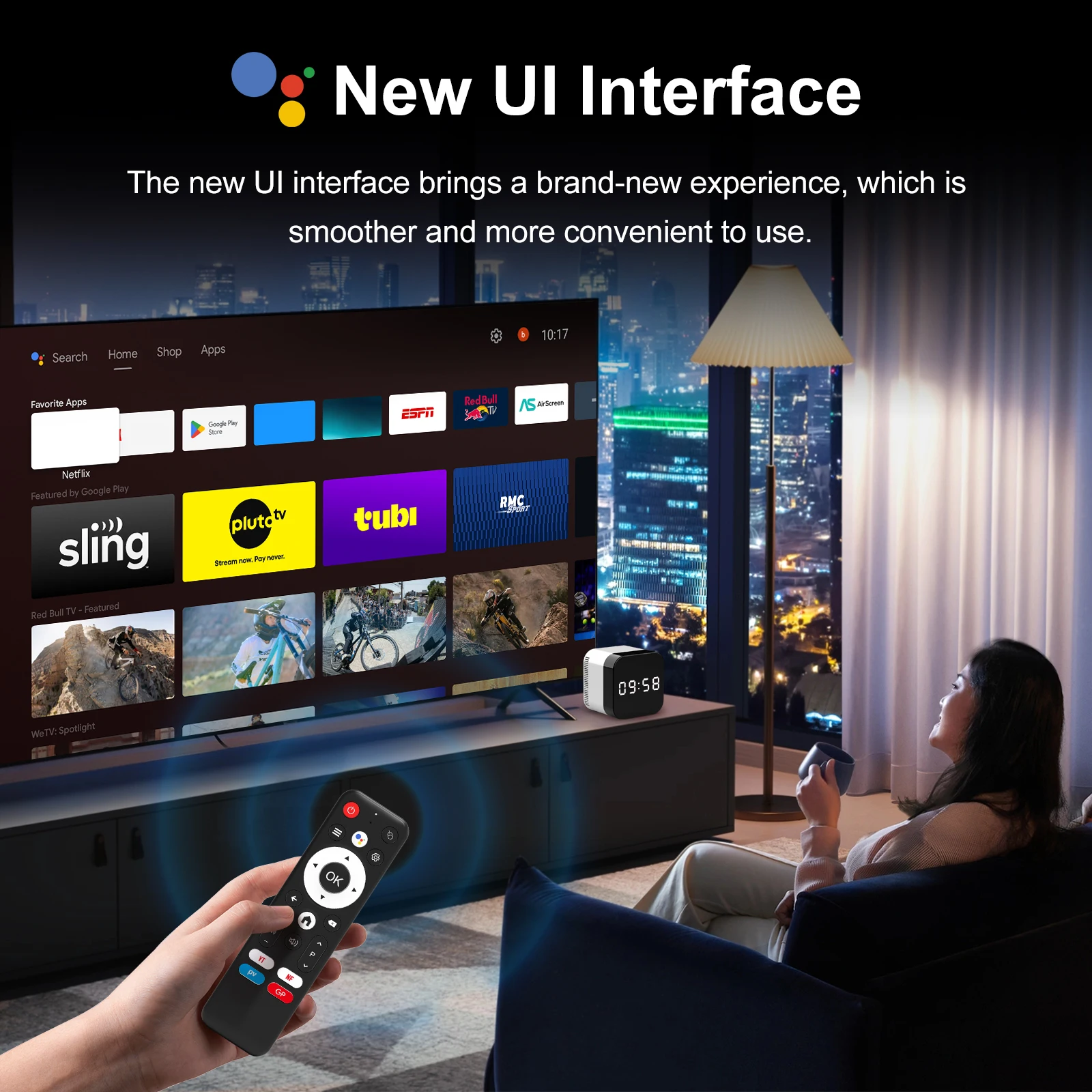 H96 MAX H728 Smart TV Box Android14 Tvbox 8K 4K@60fps 1000M/LAN Wifi6 BT5.0 Google Voice Assistant Netflix AV1 HDR10+ Clock