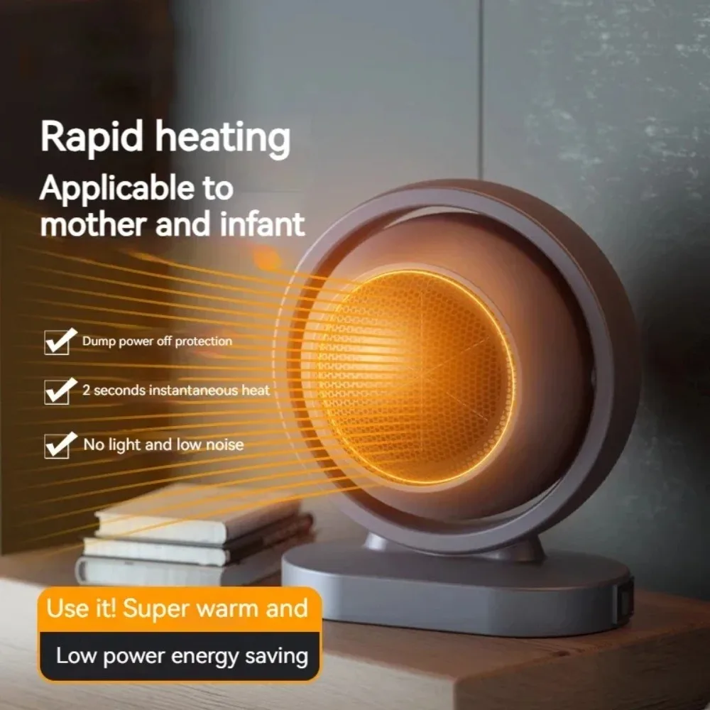 Portable Desktop Mini Heater Fan Electric Warmer with Tip Over Protection Energy Saving Fast Heating for Small Office Home