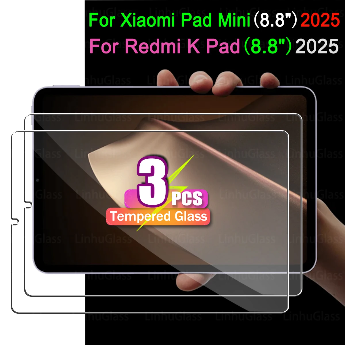 8.8 inch Tempered Glass For Xiaomi Pad Mini / Redmi K Pad (2025) 9H Clear Anti-Fingerprint HD Screen Protector Protective Film