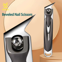 BAKULI Special nail clippers for inclined nail grooves, extended nail clippers, pointed toe clippers, single nail clippers