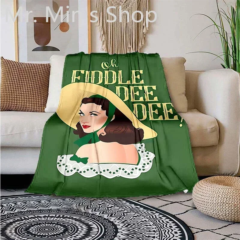 

Katie Scarlett O'Hara Vivien Leigh Fiddle-Dee-Dee Soft Plush Blanket,Flannel Blanket for Living Room Bedroom Bed Sofa Picnic