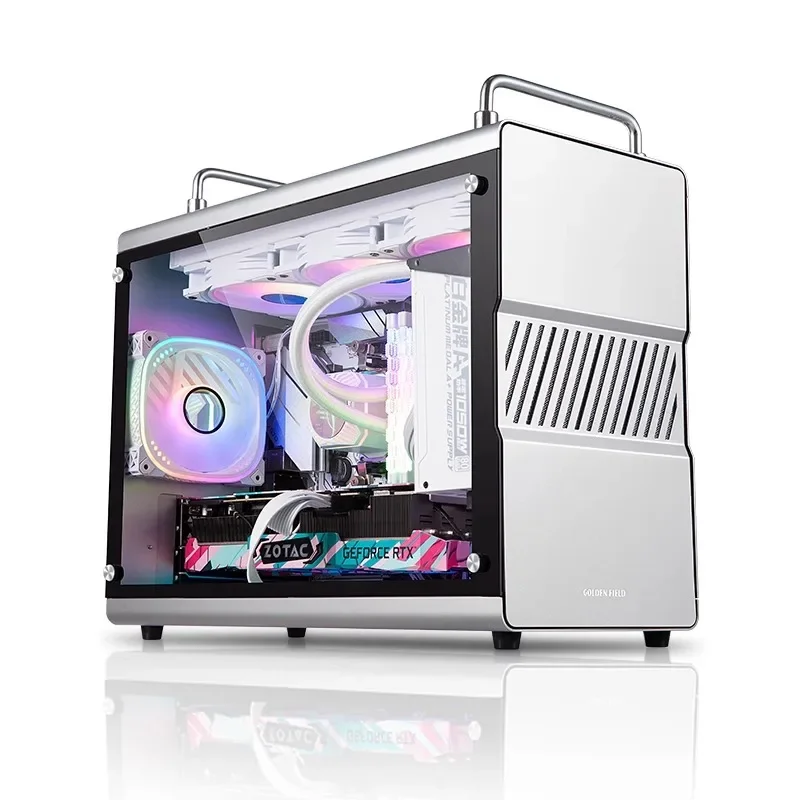

360 All Aluminum MATX Chassis Side Through Mini Desktop with Handle 360 Water Cooled Chassis