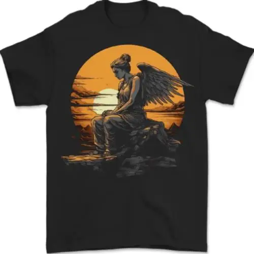 A Fallen Angel Sunset Fantasy Mens T-Shirt 100% Cotton