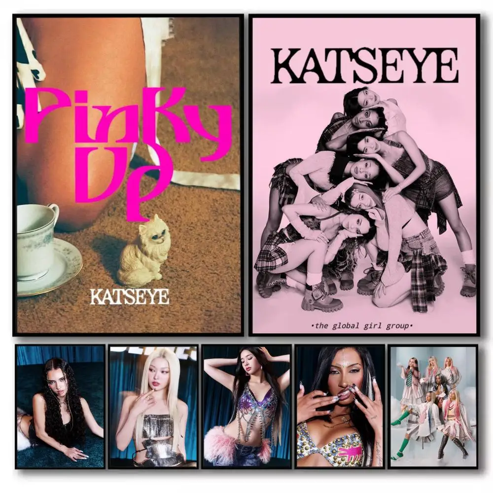KPOP K-KATSEYE Poster Poster Minimalist Art Print Waterproof Poster for Home Office Bedroom Decor Aesthetic Gift