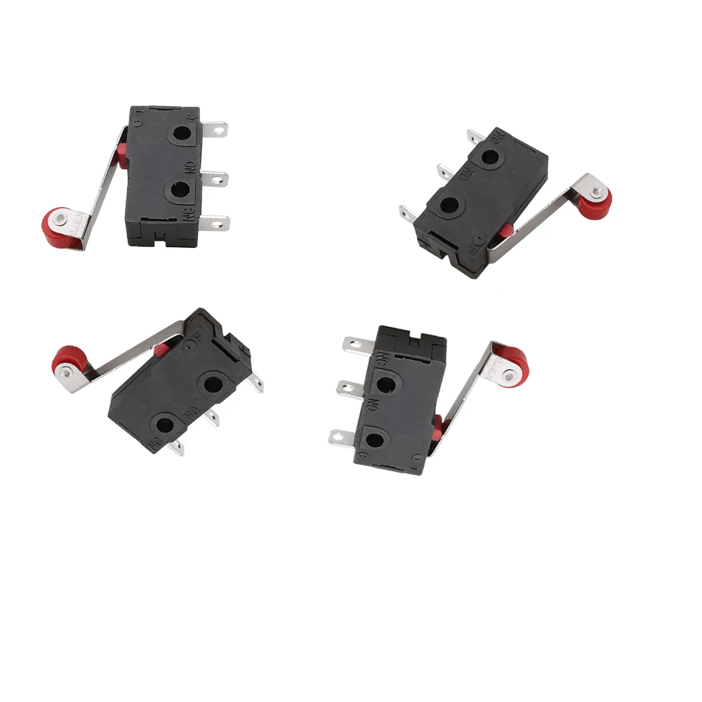 Micro Limit Switch KW12-3 AC 250V 5A SPDT 1NO 1NC Micro Switch Normally Open Close Limit Switch with Roller Lever Arm Black