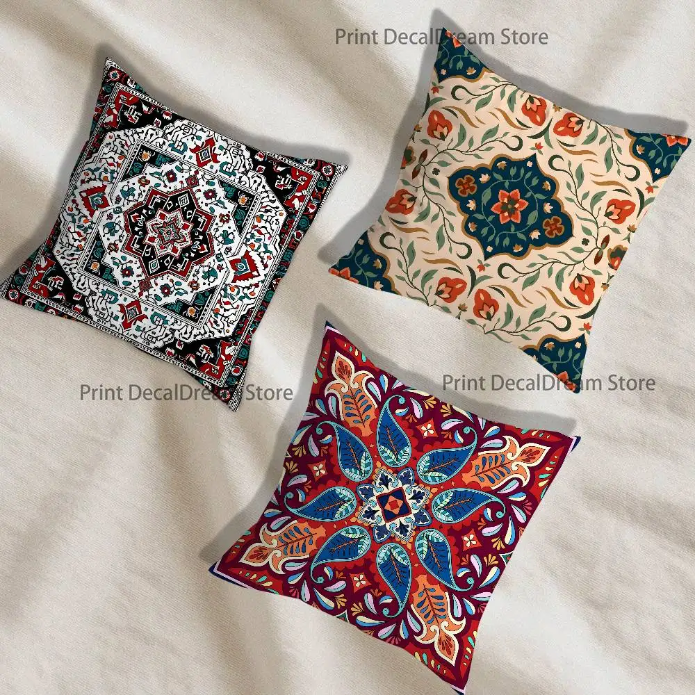 

Persian Carpet Floral Pattern Cushion For Bedroom Car Coffee Shop Room and Living Room Sofa Decorative Pillow Cover Case