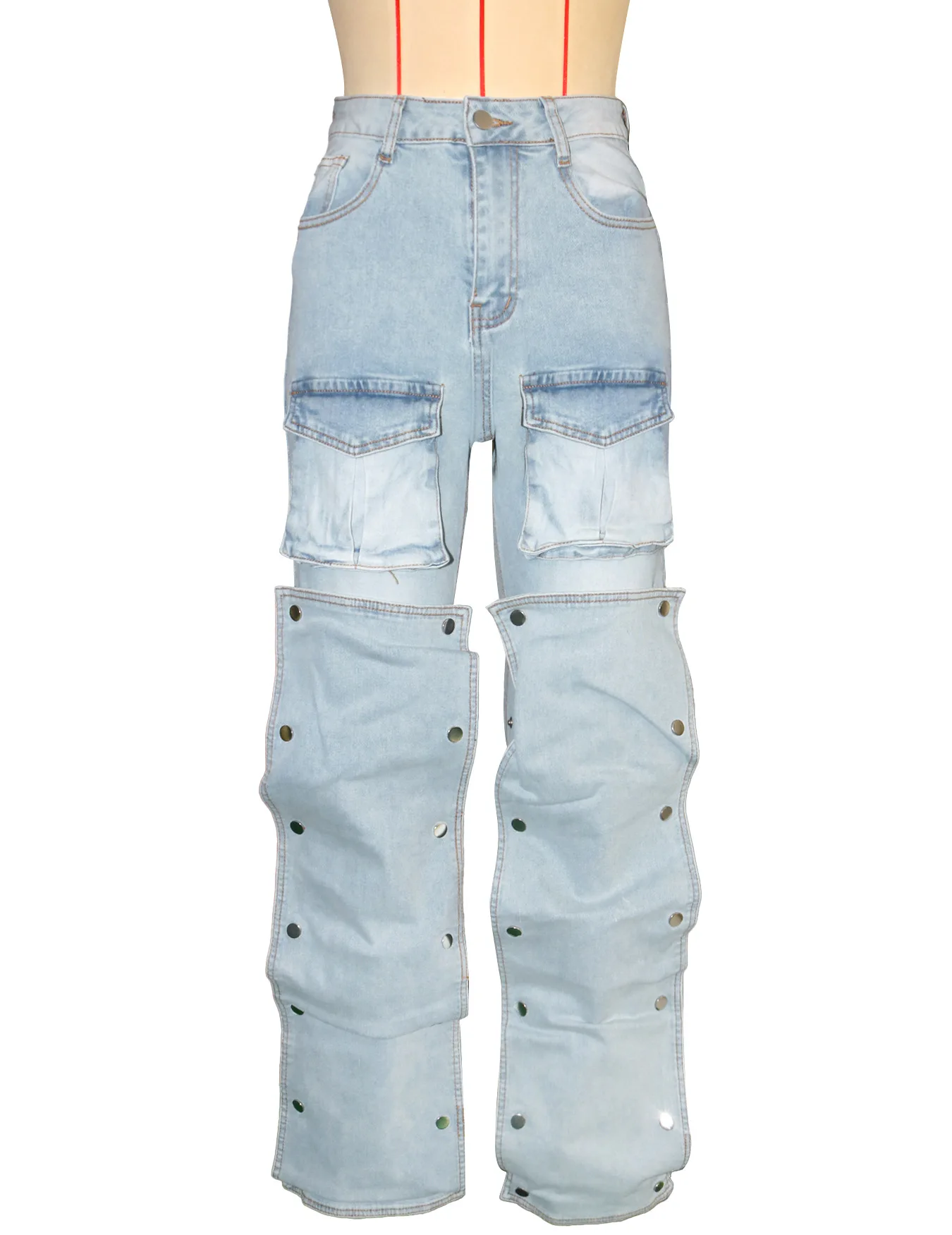 Sister Star Zomermode Casual Veelzijdige rechte jeans met meerdere zakken Groothandel Avant-garde Street Temperament Commuter Jeans
