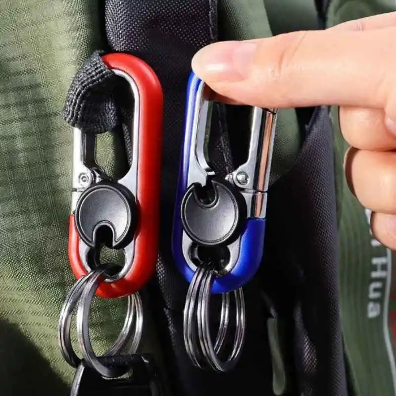 1PC Herren Auto Schlüsselbund Business Schlüssel Halter Doppel Ring Schlüssel Ring Kreative Anti-verloren Schlüsselbund Geschenk Auto Styling auto Zubehör – Detail 3