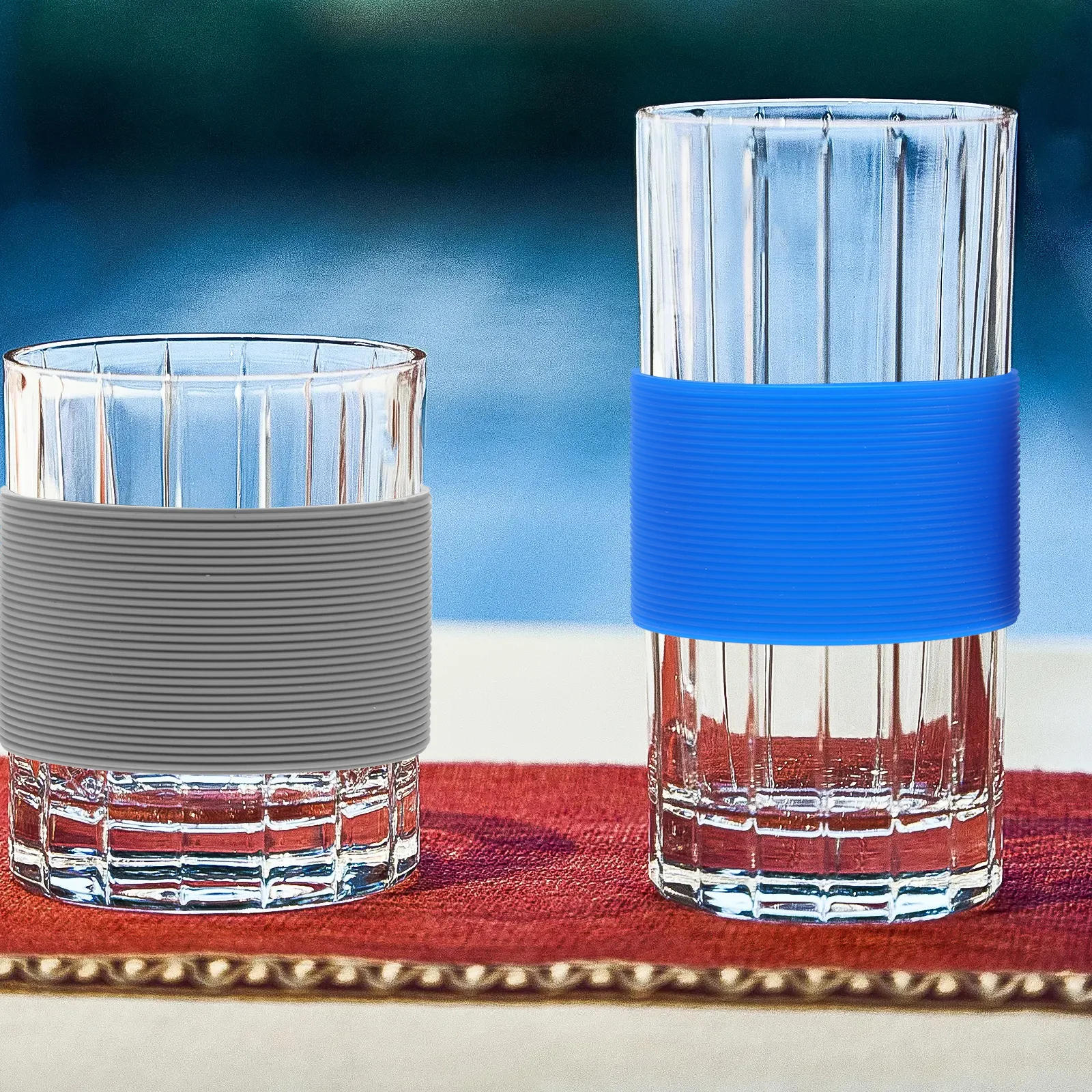 

4Pcs Heat Insulation Bottle Cover Anti-Scald Cup Sleeve Heat Resistant Protective Band for Water Bottles Cup Sleeve