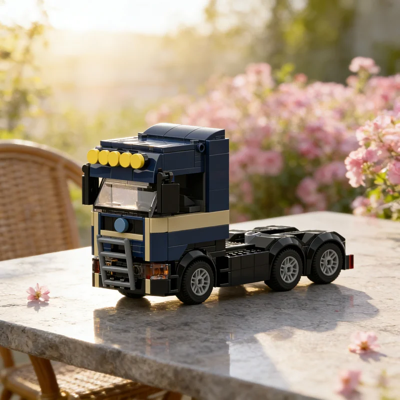 

296 деталей MOC: Грузовик-фургон в европейском стиле, модель для сборки, креативный подарок, декор для демонстрации, премиум-класс для взрослых