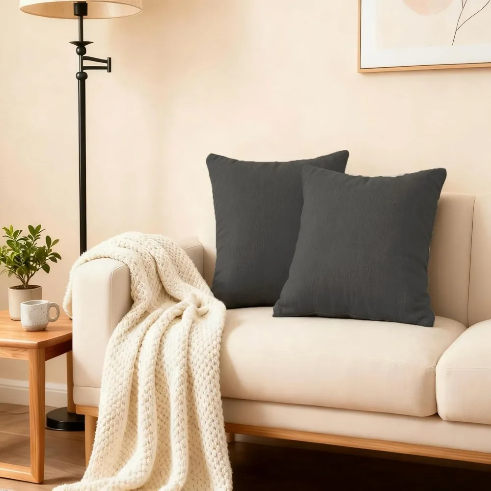 

Пара современных декоративных подушек размером 18x18 дюймов со вставками для гостиной и спальни, вдохновленный стилем Anthropologie