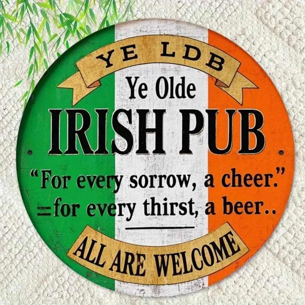 CIFBUY Retro Irish Bar Cheers Aluminum Wall Sign Waterproof Durable Metal Decor for Bar Cafe Beach House Patio