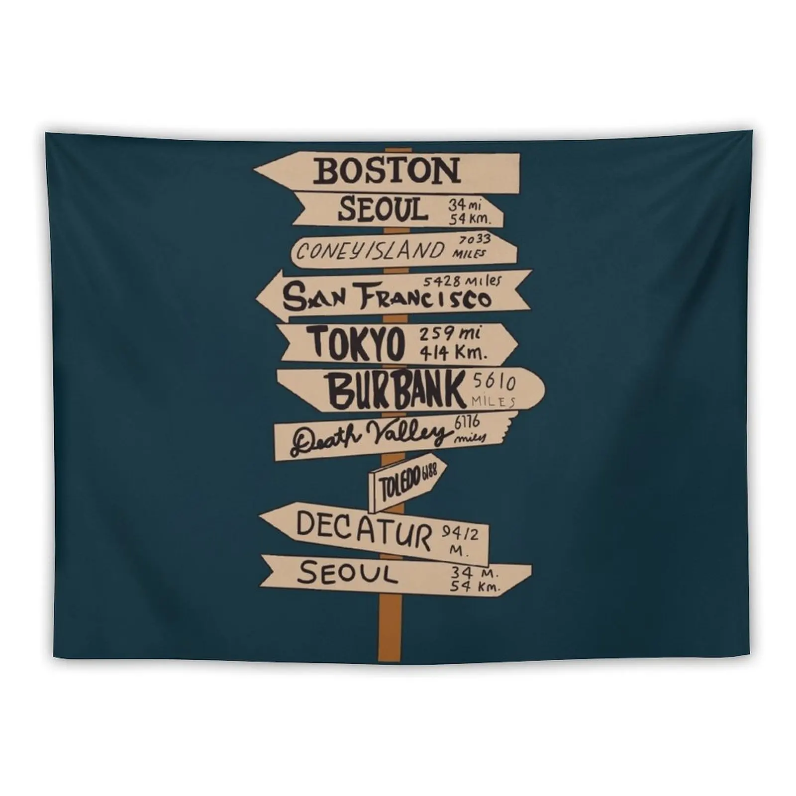 

Mash Location Signpost25 Tapestry Decor For Room Aesthetic Decoration Decoration Wall Tapestry