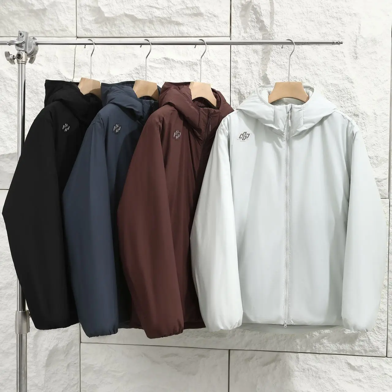 

Мужская хлопковая куртка с капюшоном Tech Cotton: молодежная, повседневная, однотонная, с длинным рукавом, для активного отдыха