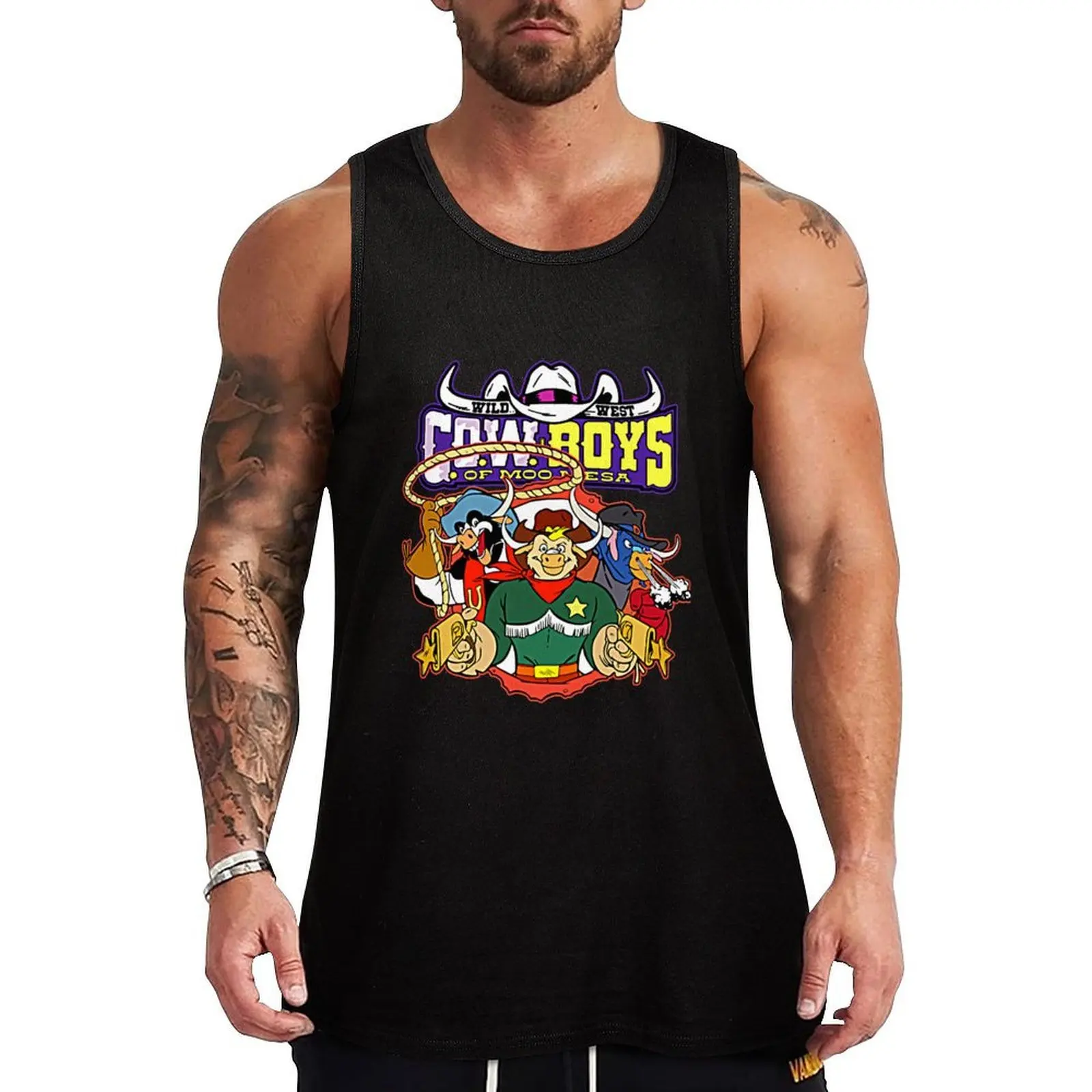 

Cowboys of Moo Mesa Tank Top Men's summer t-shirt Men's gym t-shirts vest for men