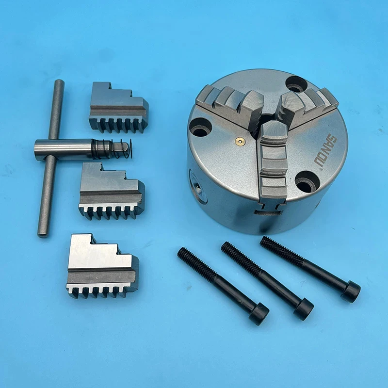 SANOU 80Mm Front 3 Hole 3 Jaw Self-Centering K11-80F Lathe Scroll Mini Metal Chuck