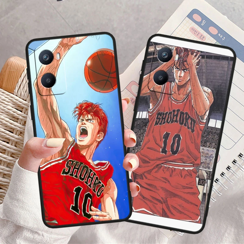 Anime SLAM DUNK Cool Tpu Silicone For OPPO A98 A96 A94 A74 A72 A57S A55 A53S A15S A16K A5 Black Cover