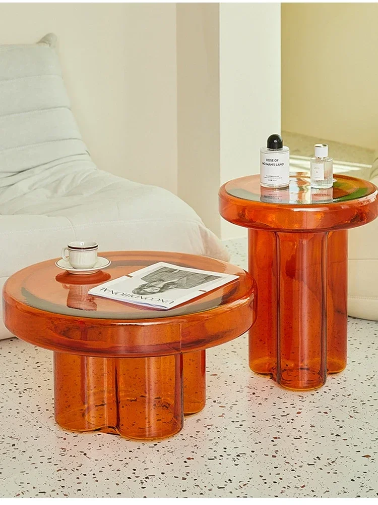 Nordic Round Coffee Tables,Glass Furniture Home,Living Room Sofa Side Tea Table,Combination,Creative Corner Desk Customized