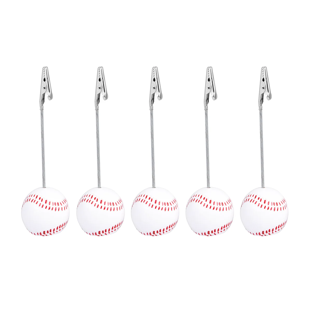 

5 Pcs Menu Clips Party Paper Wedding Decor Mini Baseball Shaped Photo Holder Table Number Holders
