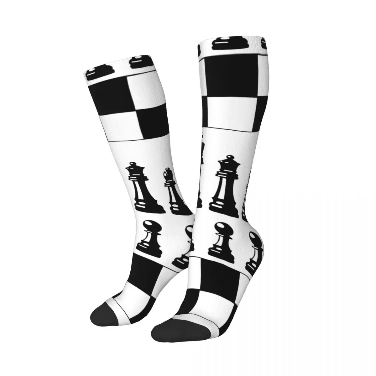 Spring/autumn over the knee socks Black And White Chess Pieces school dance long stocking