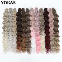 24 Inch Synthetic Anna Curls Crochet Hair Extensions For Women Pre Looped Large Curls Braiding Hair Extensions For Female