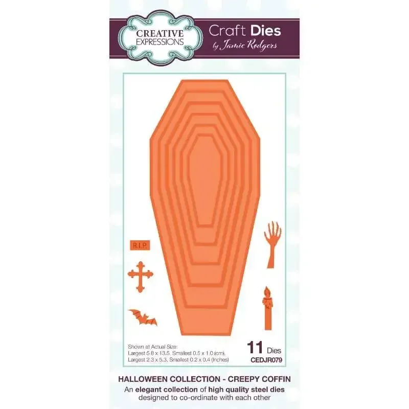 Creepy Coffin Halloween Crafts Metal Cutting Dies No Stamps DIY Scrapbooking Die Cuts Album Card Embossing Decoration Template