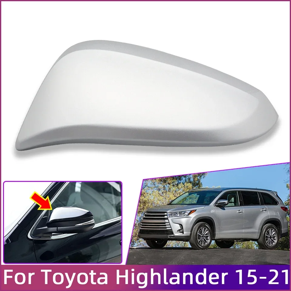 

Rearview Mirror Cover For Toyota Highlander 2015 2016 2017 2018 2019 2020 2021 Door Outside Shell Cap Housing Hood Lid Wing