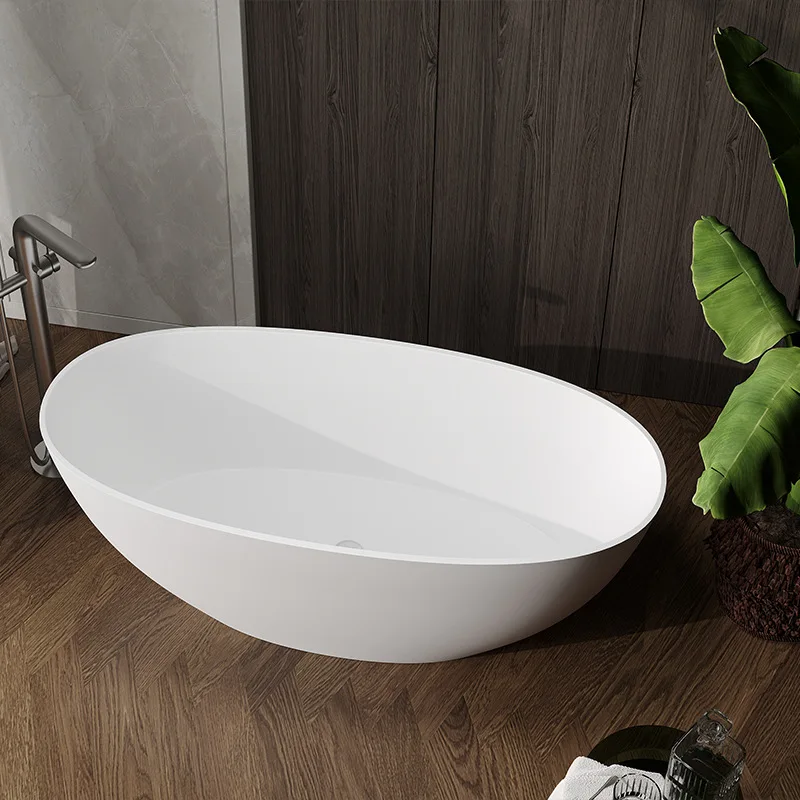 Elliptical Internet celebrity bathtub Polymer pure acrylic bathtub Homestay home