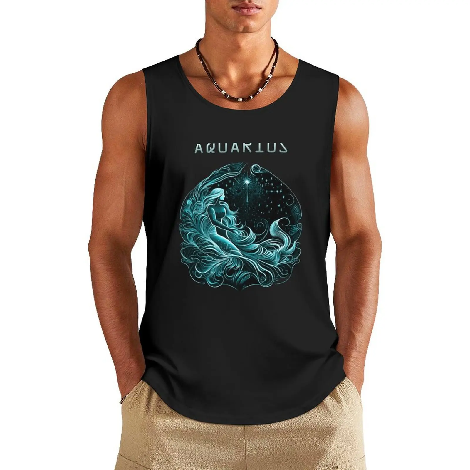 

Aquarius zodiac sign Tank Top Working vest gym accessories men