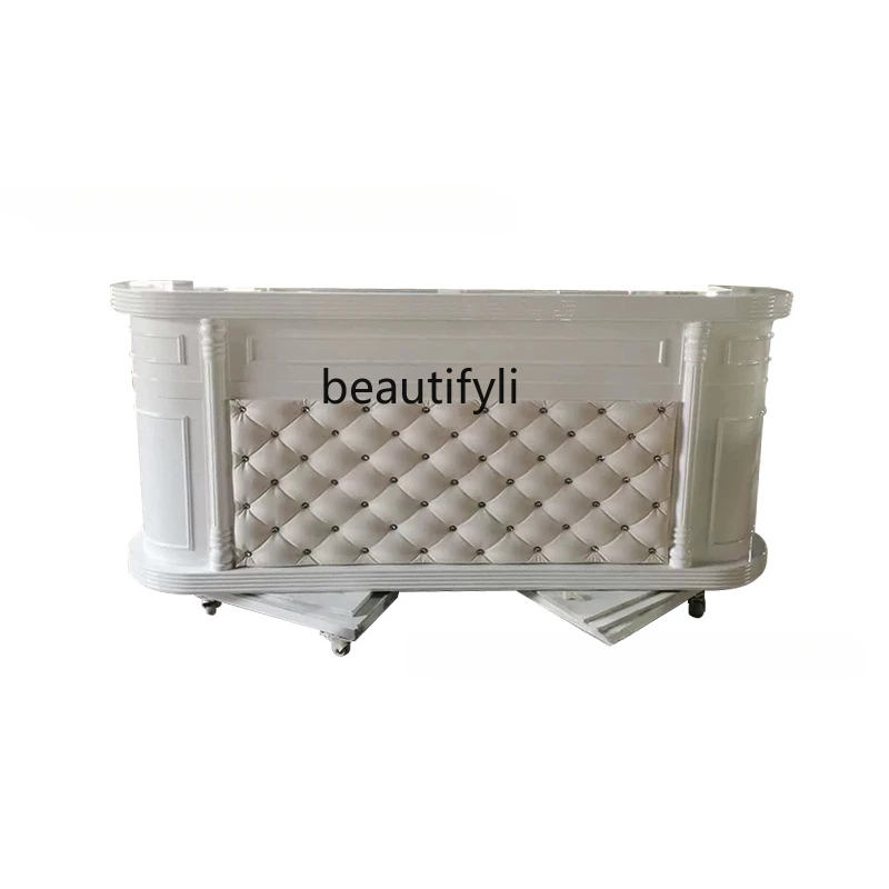 

Cashier Counter Hairdressing Beauty Salon Reception Desk Simple Modern Paint Plate Front Desk